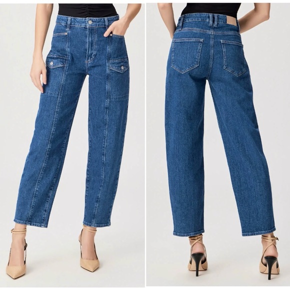 PAIGE Alexis Barrel Leg High Rise Jeans NWT - Picture 2 of 14